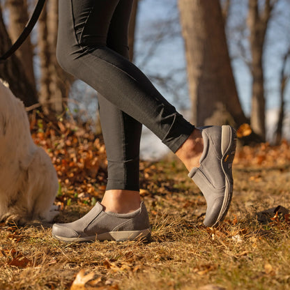 Pippy Grey Waterproof Burnished Suede