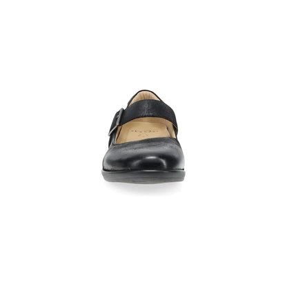 Collette Wide Black Burnished Nubuck