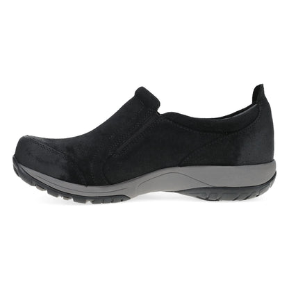 Pippy Wide Black Waterproof Burnished Suede