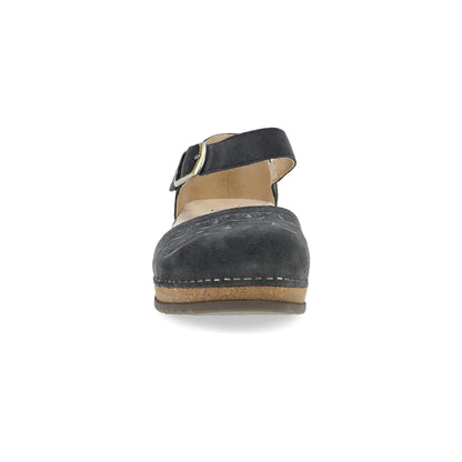 Mae Charcoal Embroidered Suede