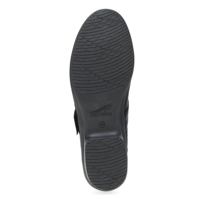 Collette Wide Black Burnished Nubuck